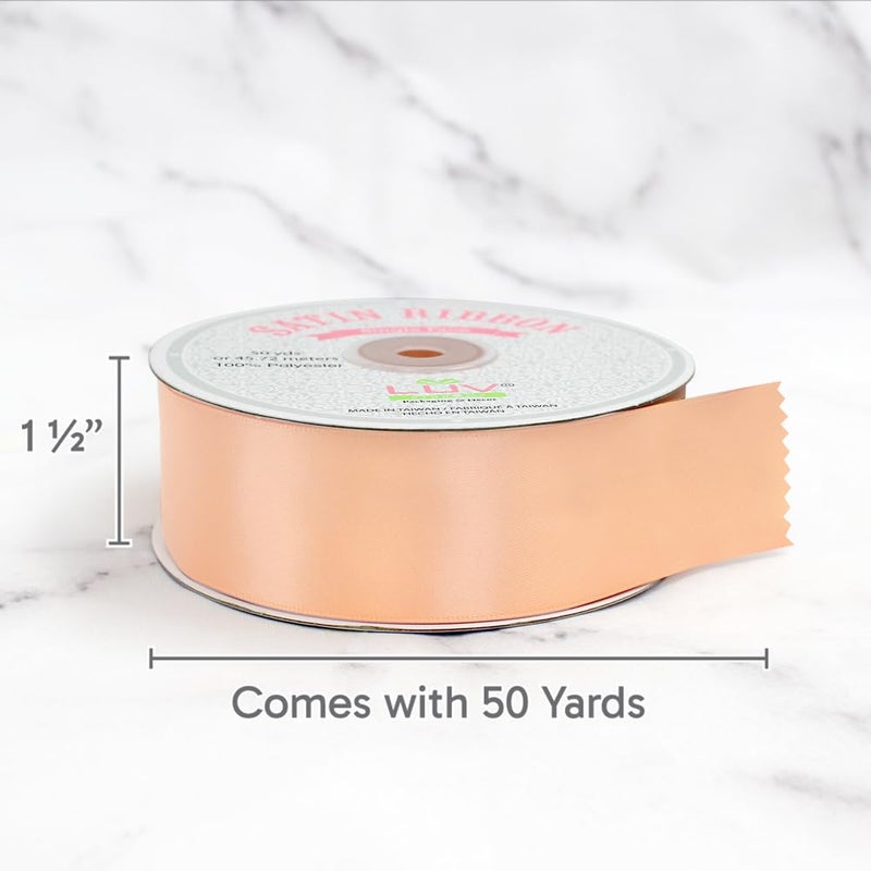 LUV RIBBONS Creative Ideas Satin Single Face 1.5" Inch Ribbon x 50 Yards,for Gift Wrapping Crafts Wedding Decoration Bows Bouquet Floral Arrangement - Image 3